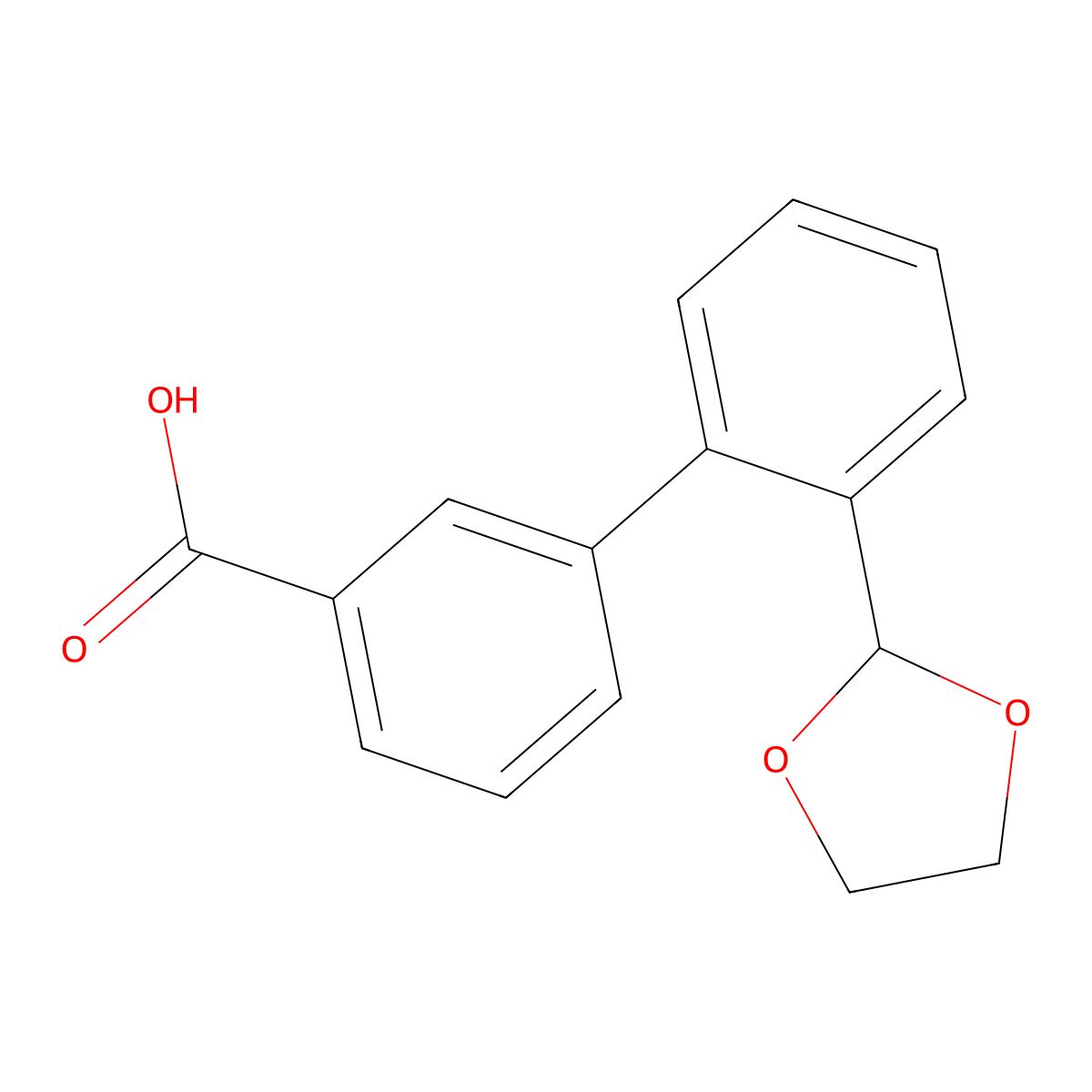 2'-(1,3-Dioxolan-2-YL)biphenyl-3-carboxylic acid molecular structure, CAS 400750-15-4