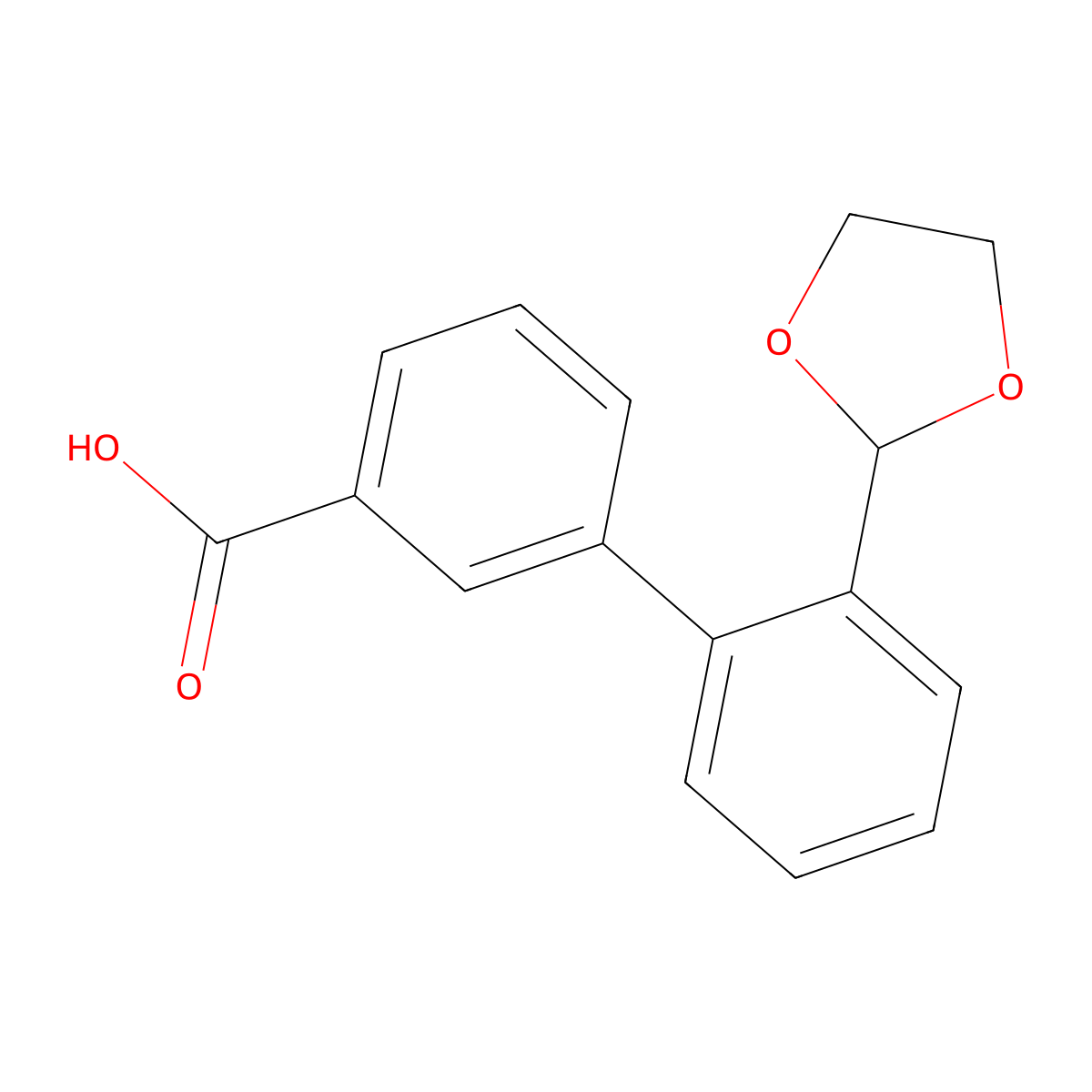 2'-(1,3-Dioxolan-2-YL)biphenyl-3-carboxylic acid molecular structure, CAS 400750-15-4
