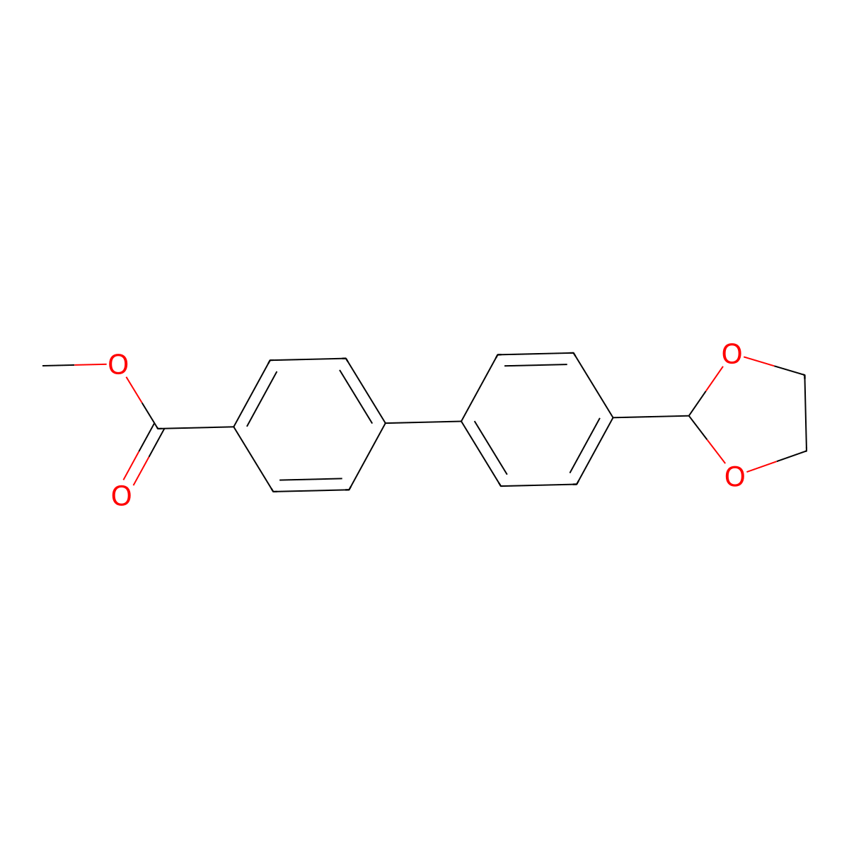 Methyl 4'-(1,3-dioxolan-2-yl)[1,1'-biphenyl]-4-carboxylate molecular structure, CAS 400750-21-2