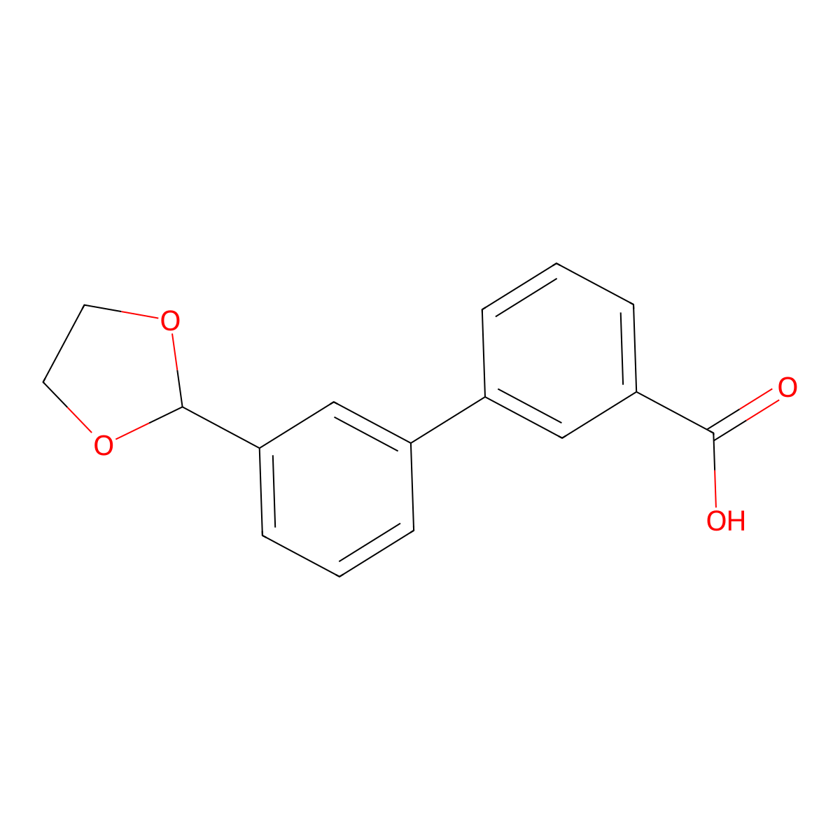 3'-(1,3-Dioxolan-2-YL)biphenyl-3-carboxylic acid molecular structure, CAS 400750-26-7