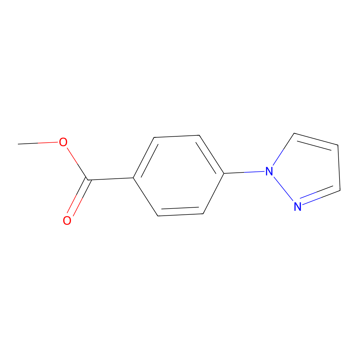 Methyl 4-(1H-pyrazol-1-yl)benzoate molecular structure, CAS 400750-29-0