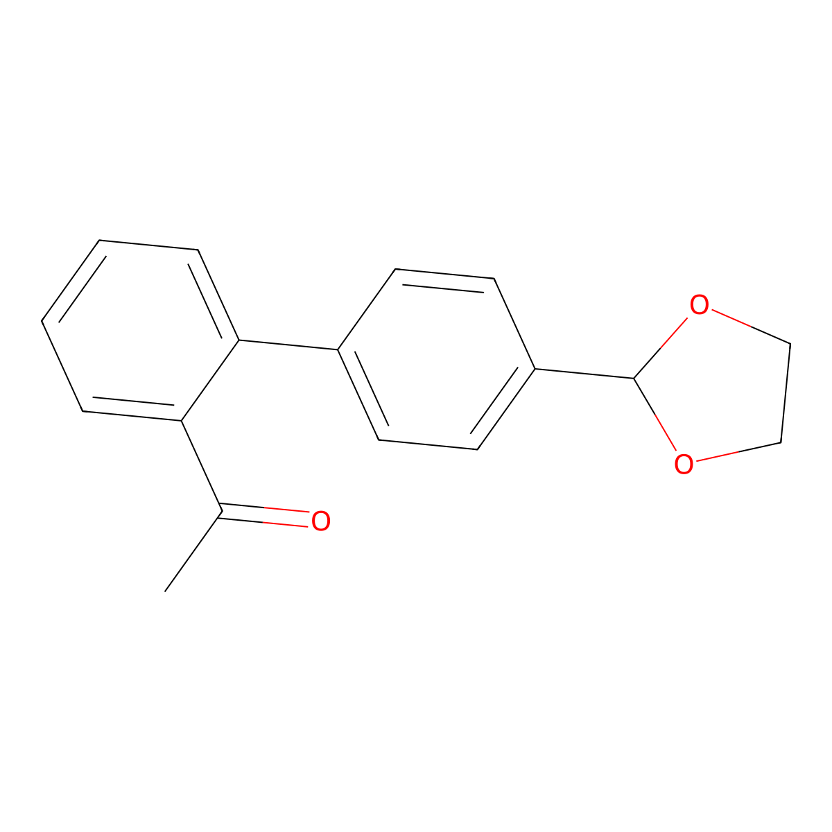 1-[4'-(1,3-Dioxolan-2-yl)[1,1'-biphenyl]-2-yl] ethanone molecular structure, CAS 400750-53-0
