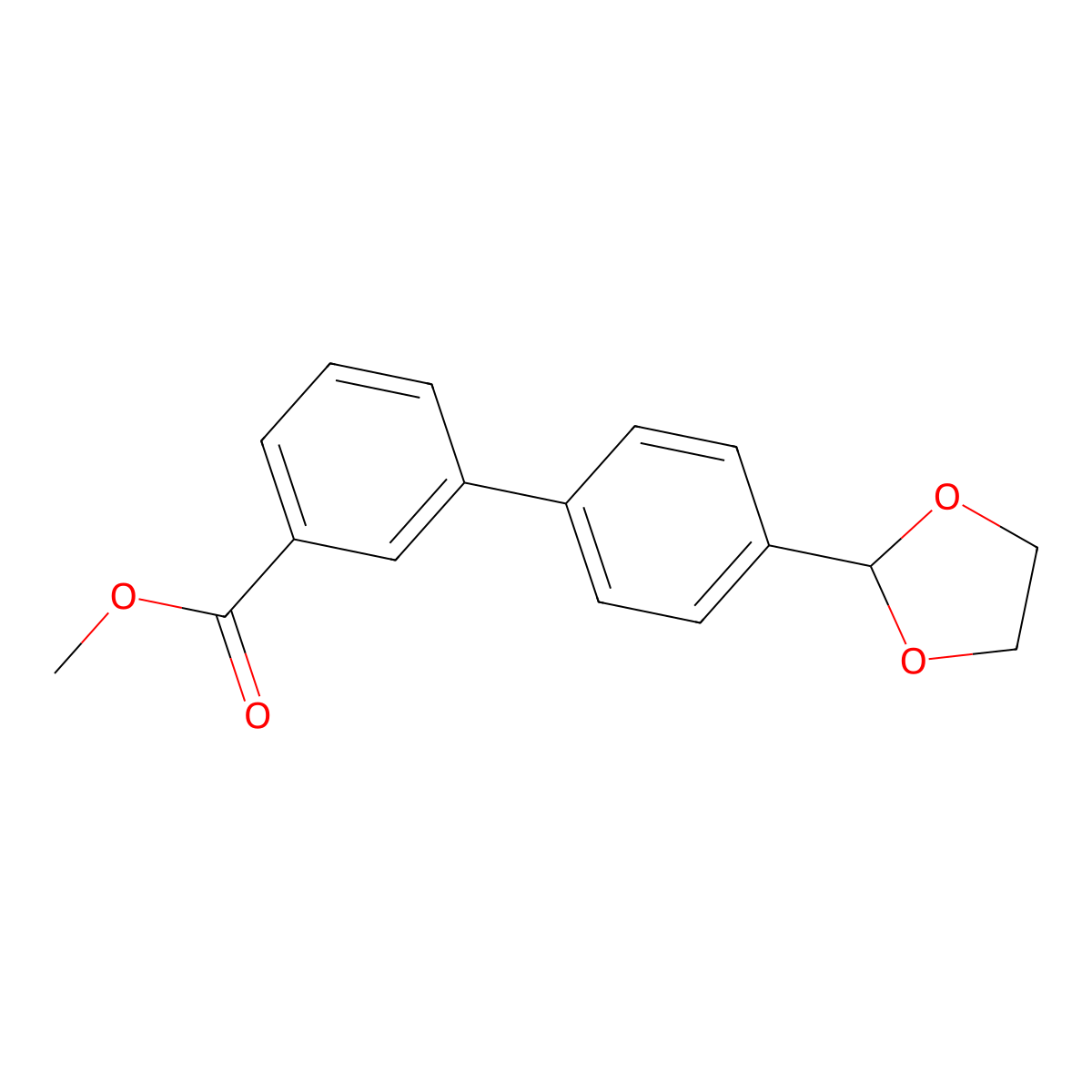 Methyl 4'-(1,3-dioxolan-2-yl)[1,1'-biphenyl]-3-carboxylate molecular structure, CAS 400750-57-4