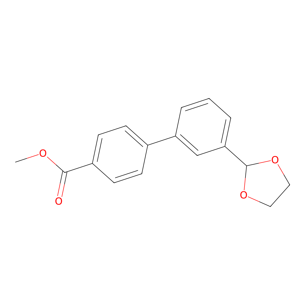Methyl 3'-(1,3-dioxolan-2-yl)[1,1'-biphenyl]-4-carboxylate molecular structure, CAS 400751-02-2