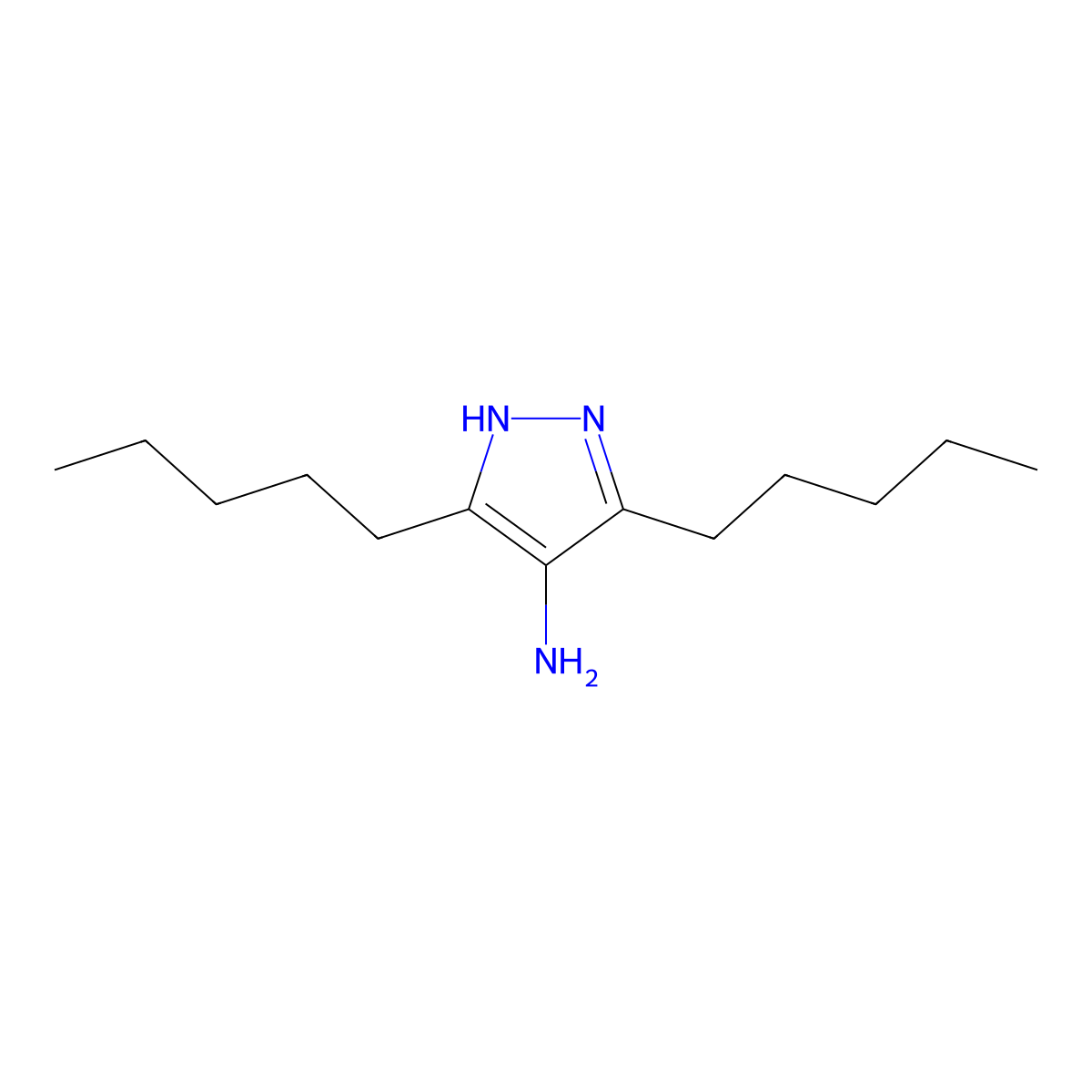 3,5-dipentyl-1H-pyrazol-4-amine molecular structure, CAS 400751-50-0