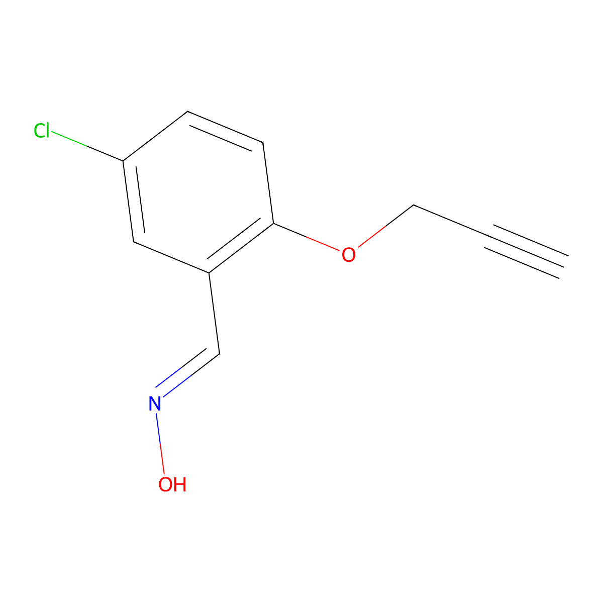 (5-Chloro-2-prop-2-ynyloxyphenyl)(hydroxyimino)methane molecular structure, CAS 400751-52-2