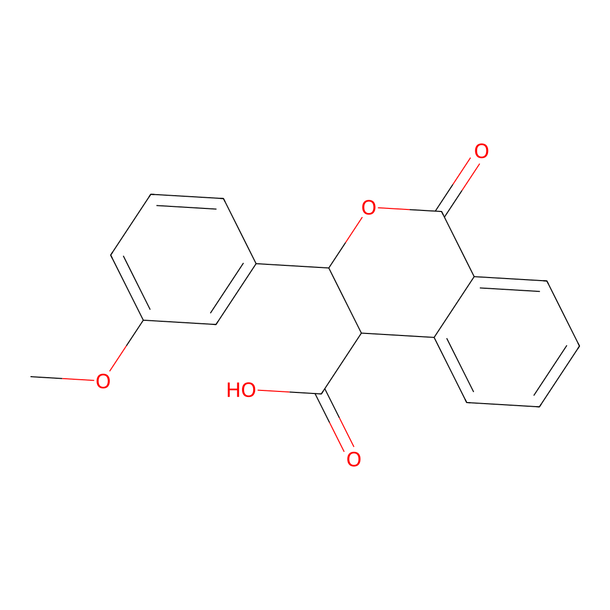 3-(3-methoxyphenyl)-1-oxo-3,4-dihydro-1H-isochromene-4-carboxylic acid molecular structure, CAS 400751-55-5