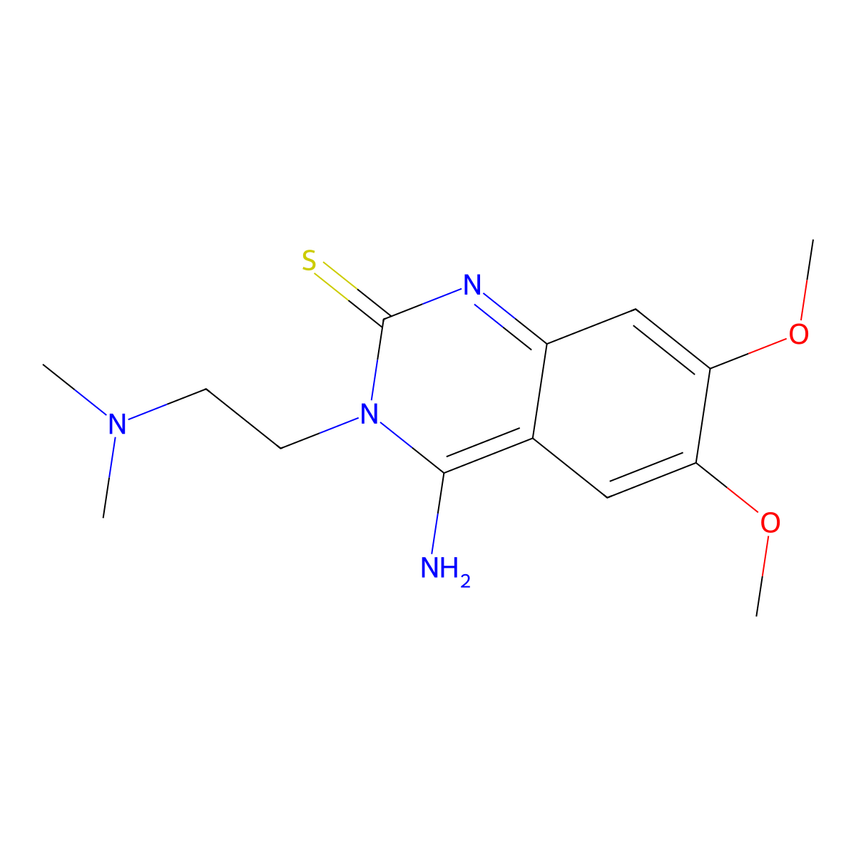 3-[2-(dimethylamino)ethyl]-4-imino-6,7-dimethoxy-3,4-dihydro-2(1H)-quinazolinethione molecular structure, CAS 400751-59-9