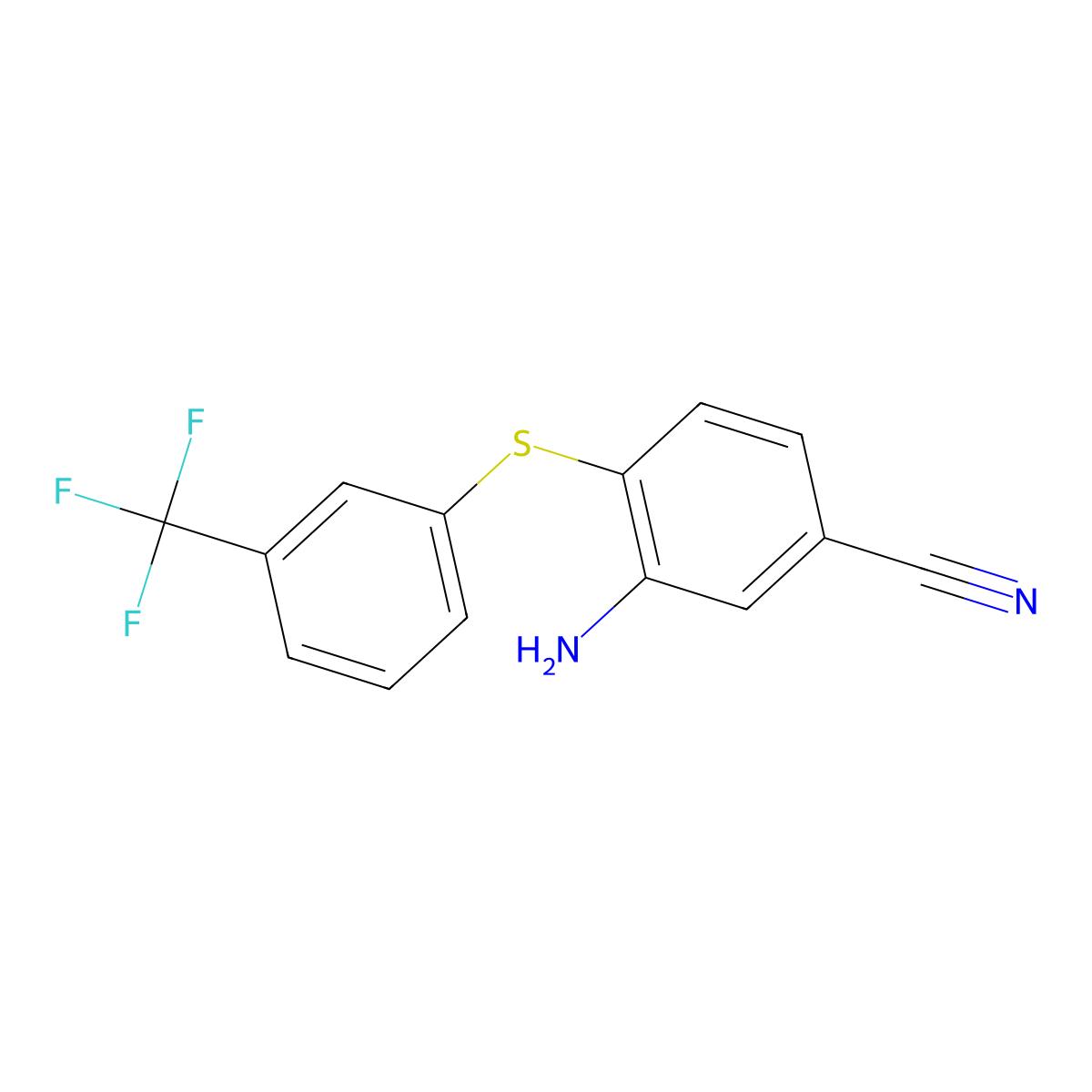3-Amino-4-{[3-(trifluoromethyl)phenyl]-sulfanyl}benzenecarbonitrile molecular structure, CAS 400751-63-5