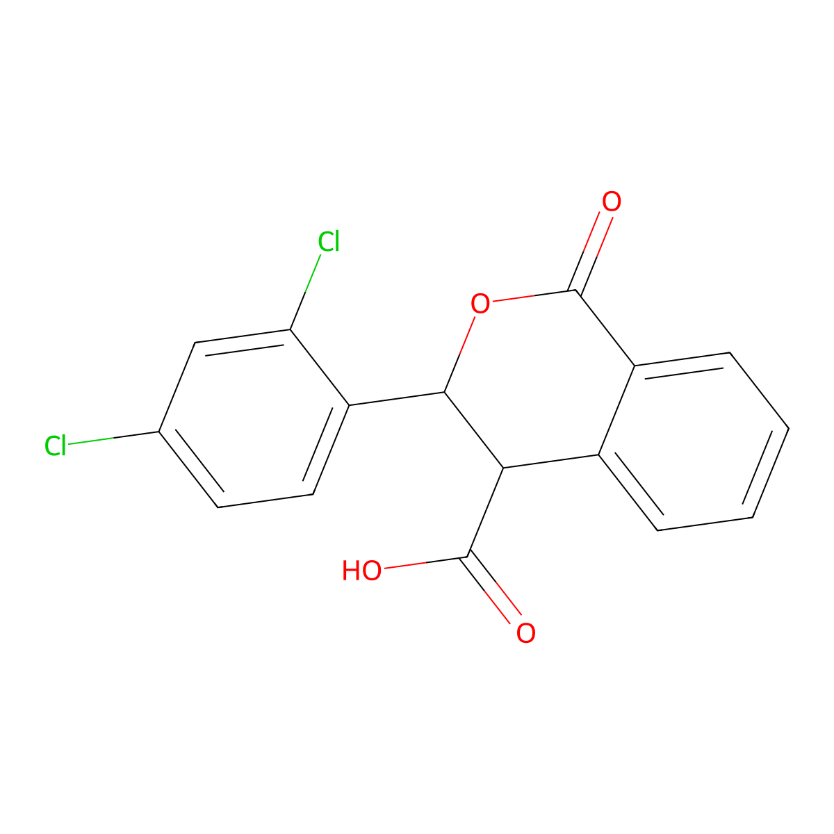 3-(2,4-dichlorophenyl)-1-oxo-3,4-dihydro-1H-isochromene-4-carboxylic acid molecular structure, CAS 400751-70-4