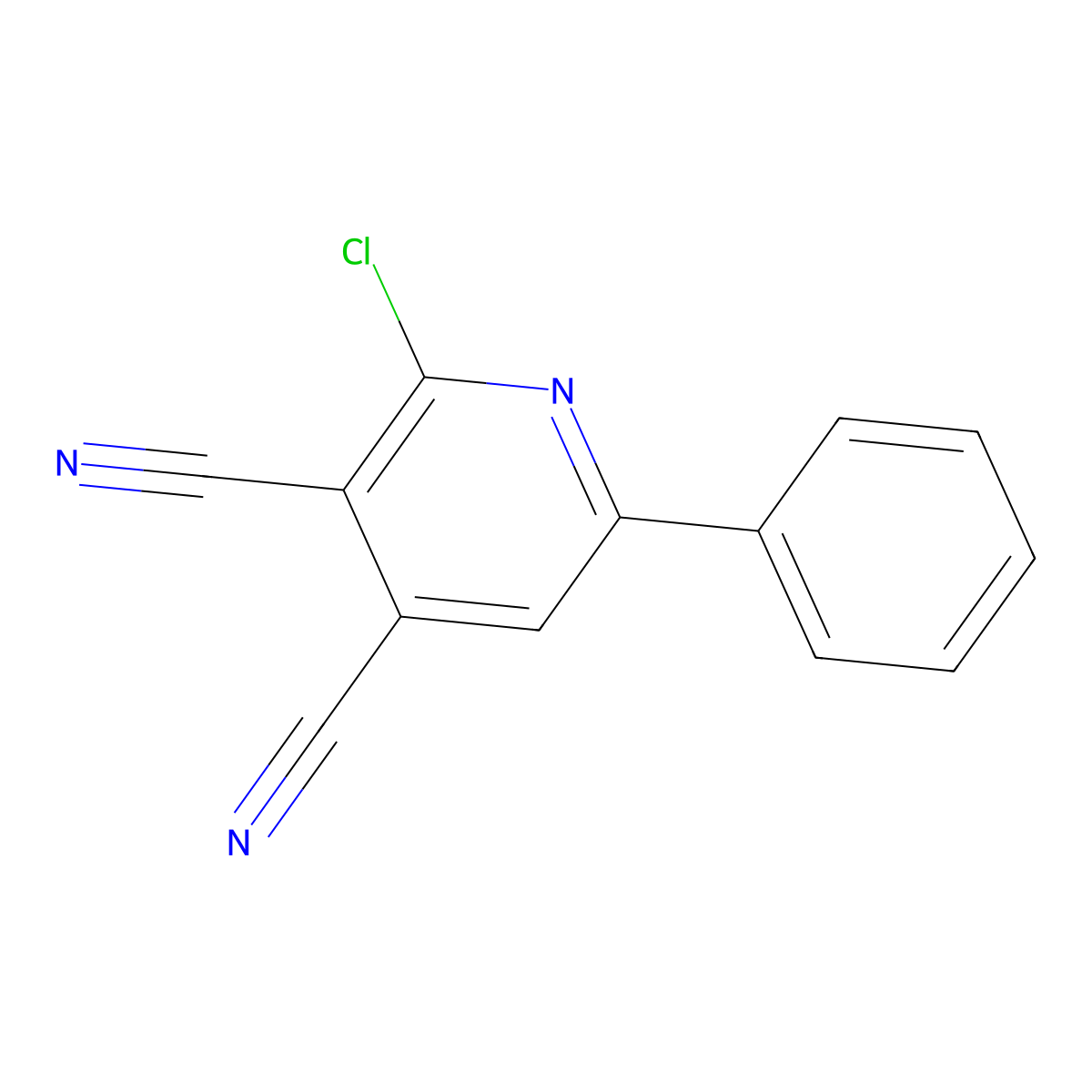 2-Chloro-6-phenylpyridine-3,4-dicarbonitrile molecular structure, CAS 400752-13-8