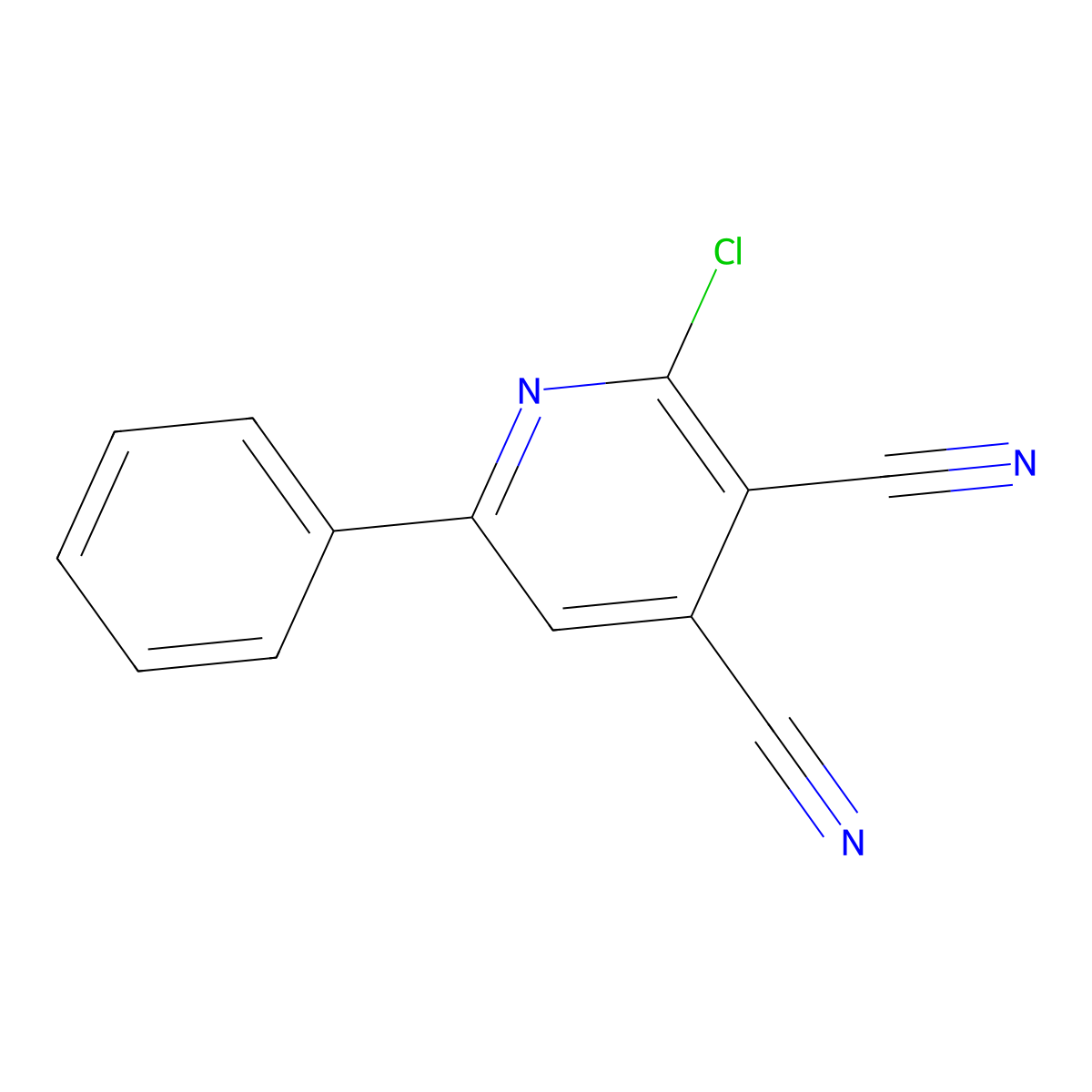 2-Chloro-6-phenylpyridine-3,4-dicarbonitrile molecular structure, CAS 400752-13-8