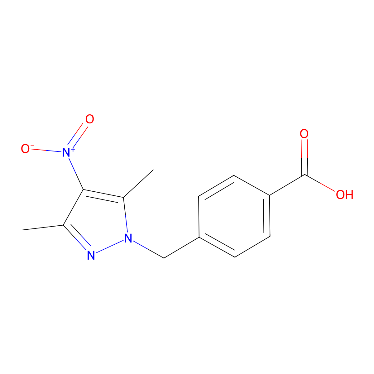 4-[(3,5-dimethyl-4-nitro-1H-pyrazol-1-yl)methyl]benzoic acid molecular structure, CAS 400752-43-4