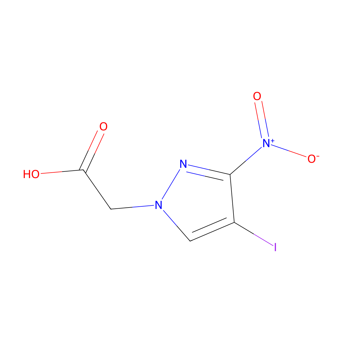2-(4-Iodo-3-nitro-1H-pyrazol-1-yl)acetic acid molecular structure, CAS 400753-05-1