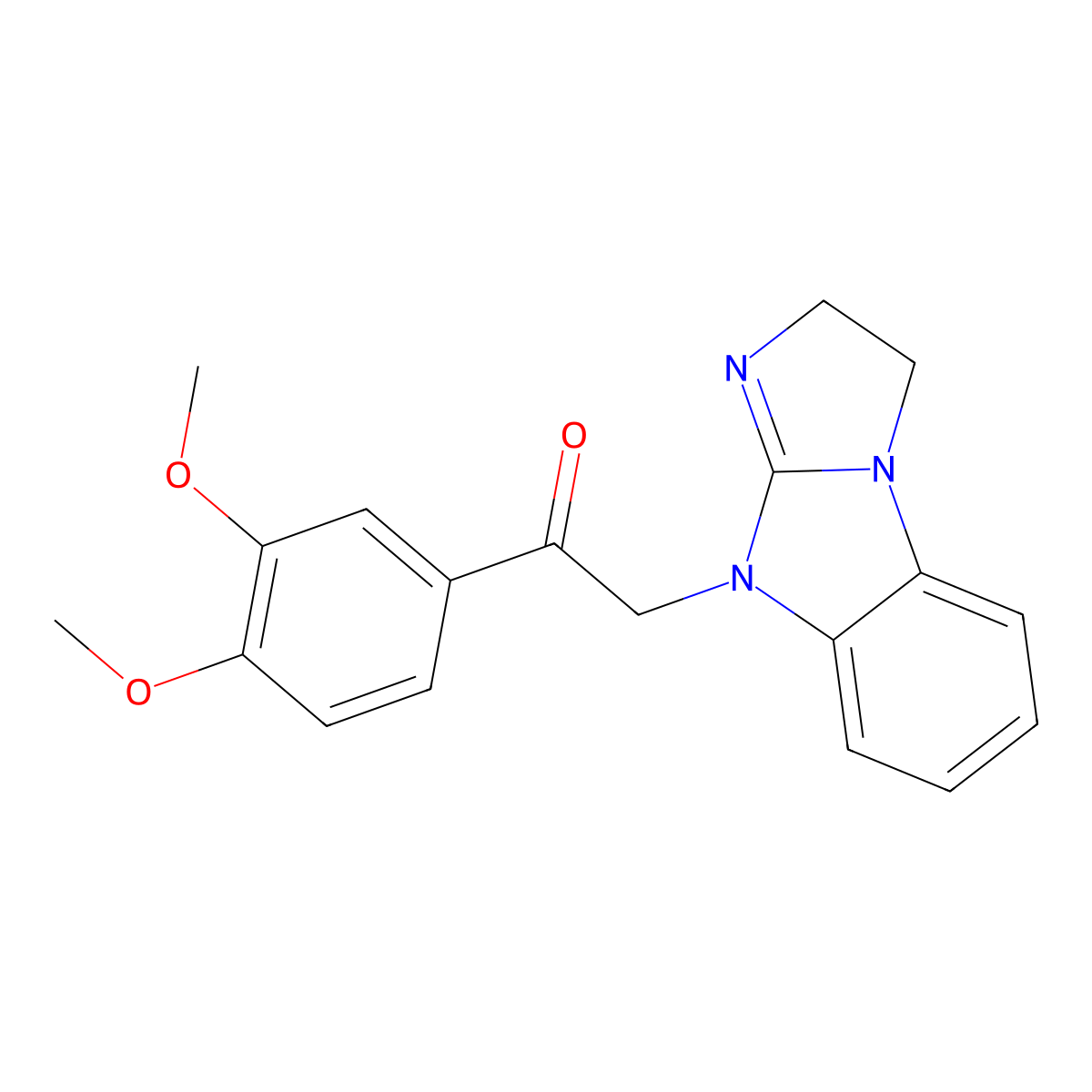 2-(2,3-dihydro-9H-imidazo[1,2-a]benzimidazol-9-yl)-1-(3,4-dimethoxyphenyl)ethanone molecular structure, CAS 400753-15-3