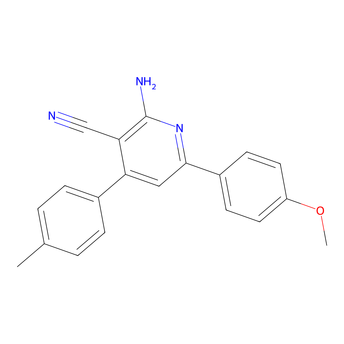 2-Amino-6-(4-methoxyphenyl)-4-(4-methylphenyl)pyridine-3-carbonitrile molecular structure, CAS 400753-18-6