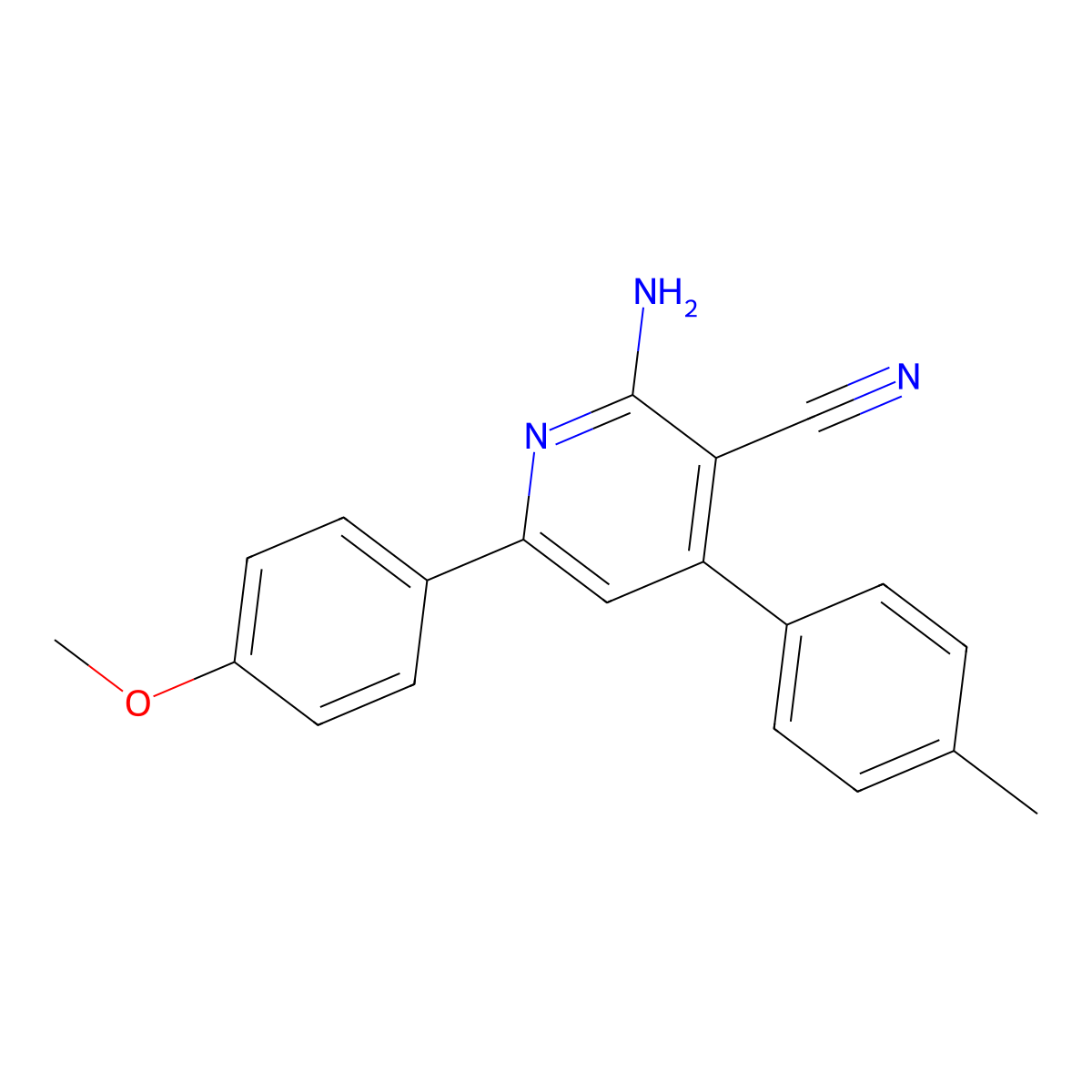 2-Amino-6-(4-methoxyphenyl)-4-(4-methylphenyl)pyridine-3-carbonitrile molecular structure, CAS 400753-18-6
