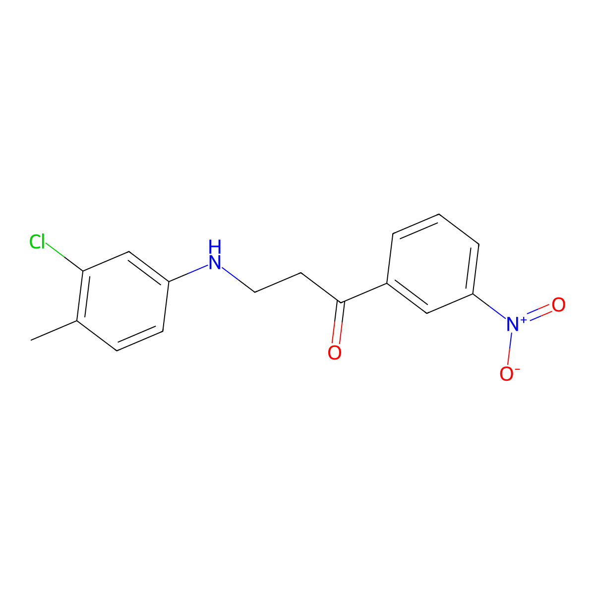 3-(3-Chloro-4-methylanilino)-1-(3-nitrophenyl)-1-propanone molecular structure, CAS 400753-32-4
