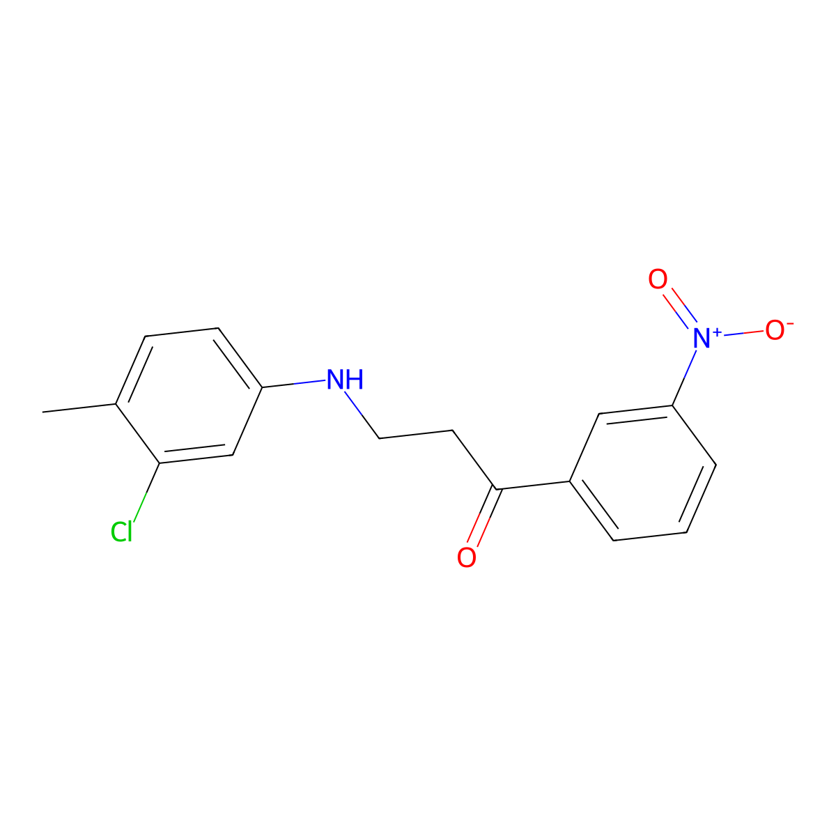 3-(3-Chloro-4-methylanilino)-1-(3-nitrophenyl)-1-propanone molecular structure, CAS 400753-32-4