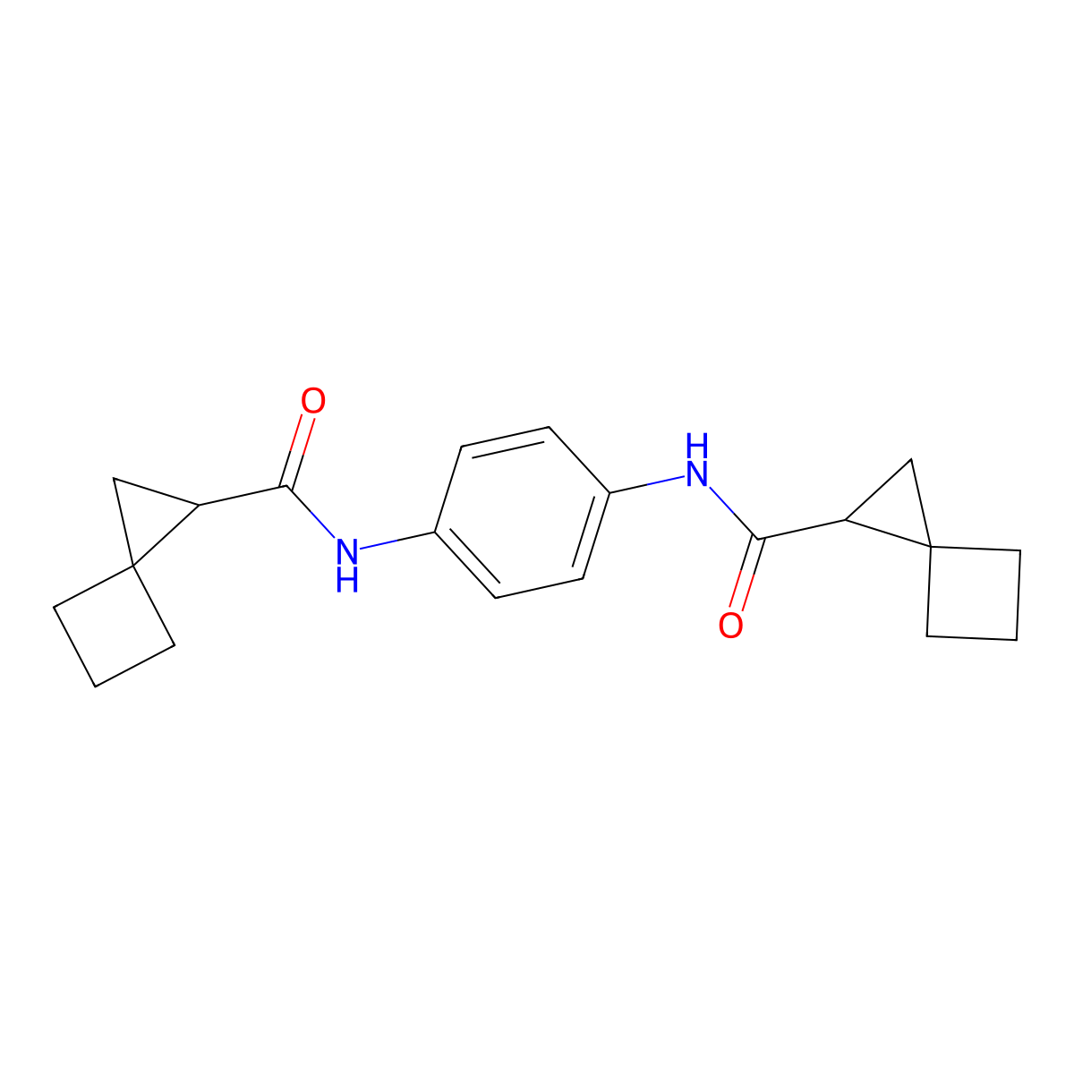 N-[4-(spiro[2.3]hexane-2-carbonylamino)phenyl]spiro[2.3]hexane-2-carboxamide molecular structure, CAS 400754-89-4