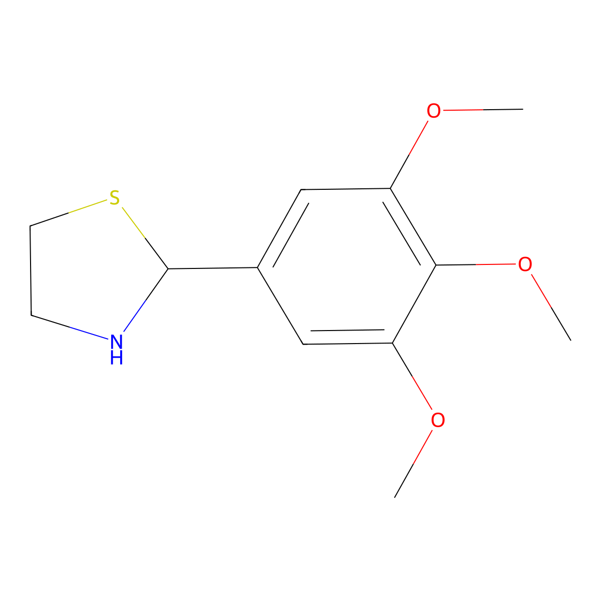 2-(3,4,5-Trimethoxyphenyl)thiazolidine molecular structure, CAS 400755-24-0
