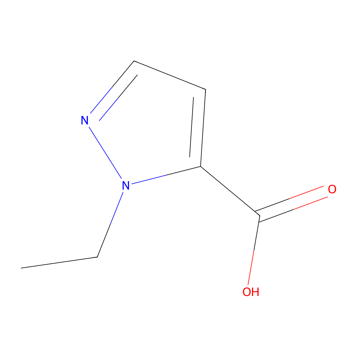 1-Ethyl-1H-pyrazole-5-carboxylic acid molecular structure, CAS 400755-43-3