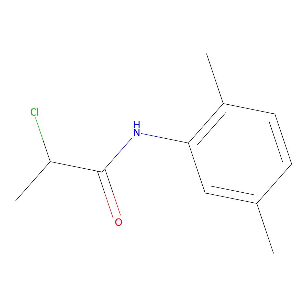 2-chloro-N-(2,5-dimethylphenyl)propanamide molecular structure, CAS 400755-56-8
