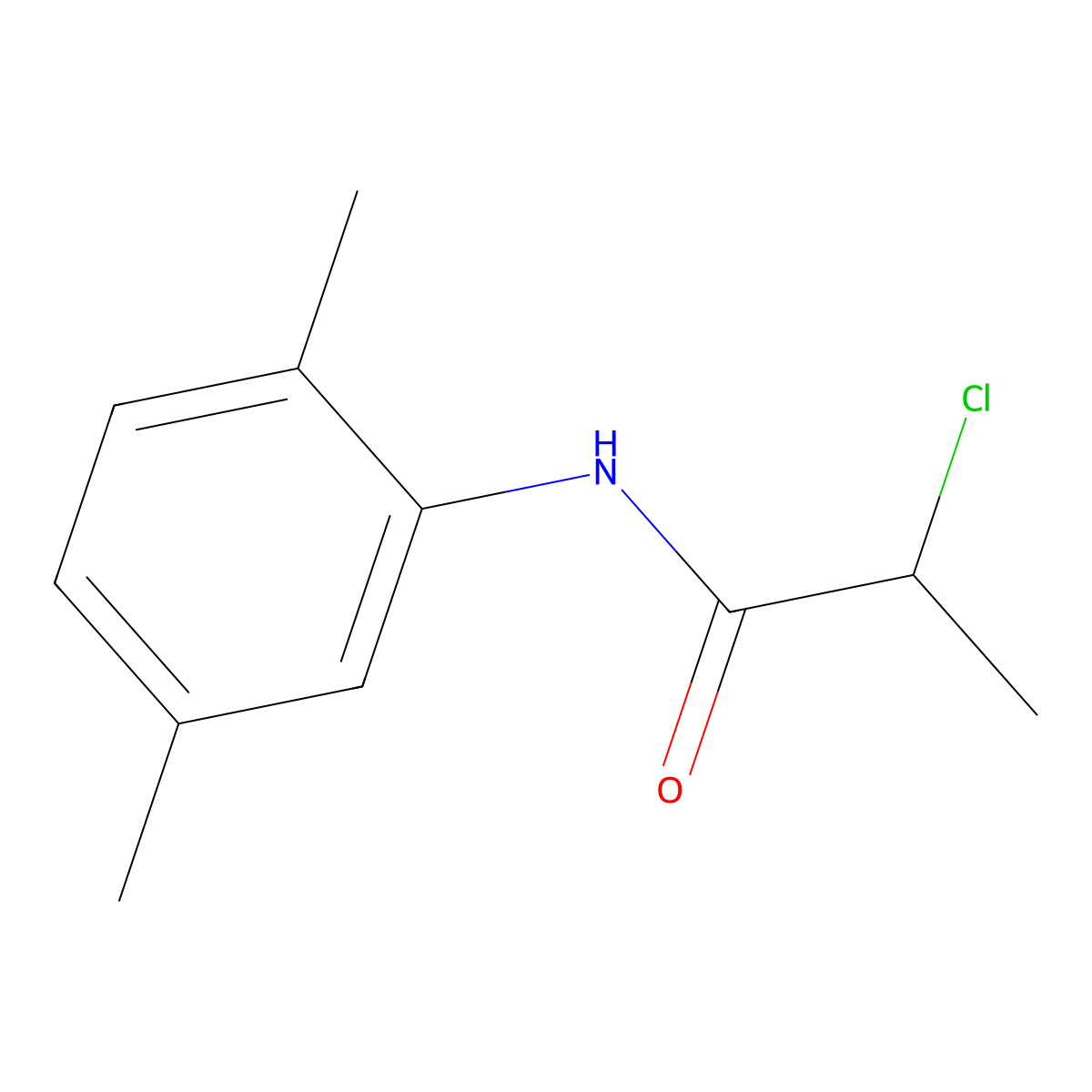 2-chloro-N-(2,5-dimethylphenyl)propanamide molecular structure, CAS 400755-56-8