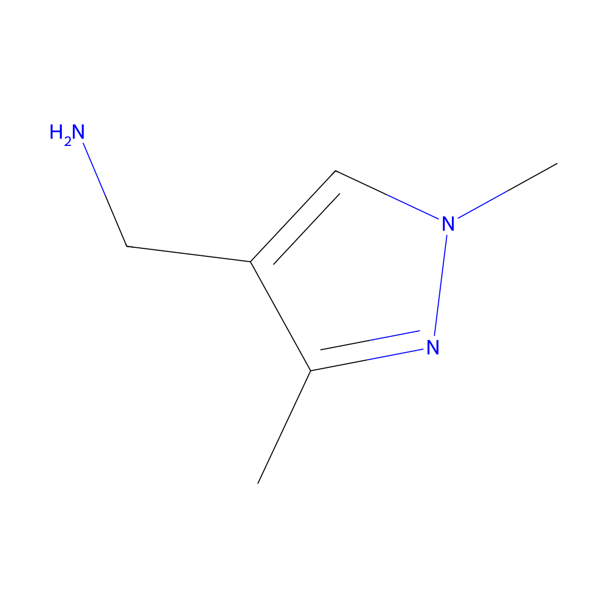 (1,3-dimethyl-1H-pyrazol-4-yl)methanamine molecular structure, CAS 400756-28-7