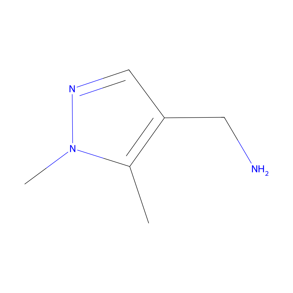 (1,5-dimethyl-1H-pyrazol-4-yl)methanamine molecular structure, CAS 400756-31-2