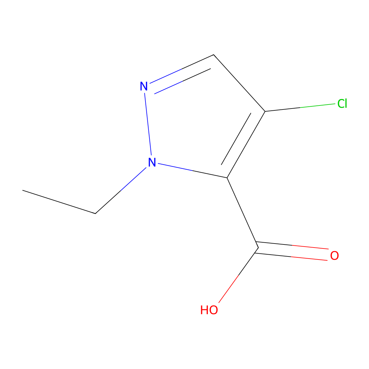 4-Chloro-1-ethyl-1H-pyrazole-5-carboxylic acid molecular structure, CAS 400756-39-0