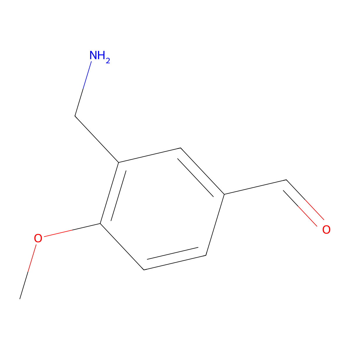 3-(Aminomethyl)-4-methoxybenzaldehyde molecular structure, CAS 400756-57-2