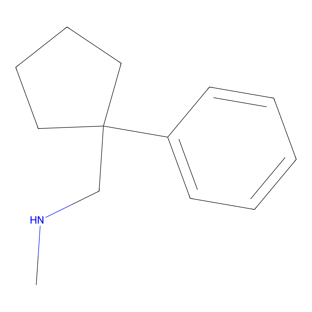 Methyl-(1-phenyl-cyclopentylmethyl)-amine molecular structure, CAS 400756-68-5