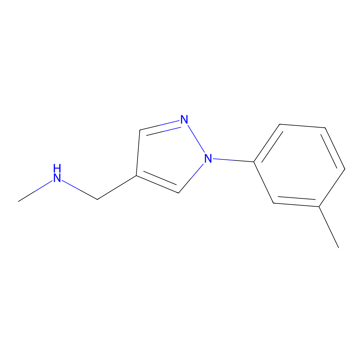 N-methyl-1-[1-(3-methylphenyl)-1H-pyrazol-4-yl]methanamine molecular structure, CAS 400756-89-0