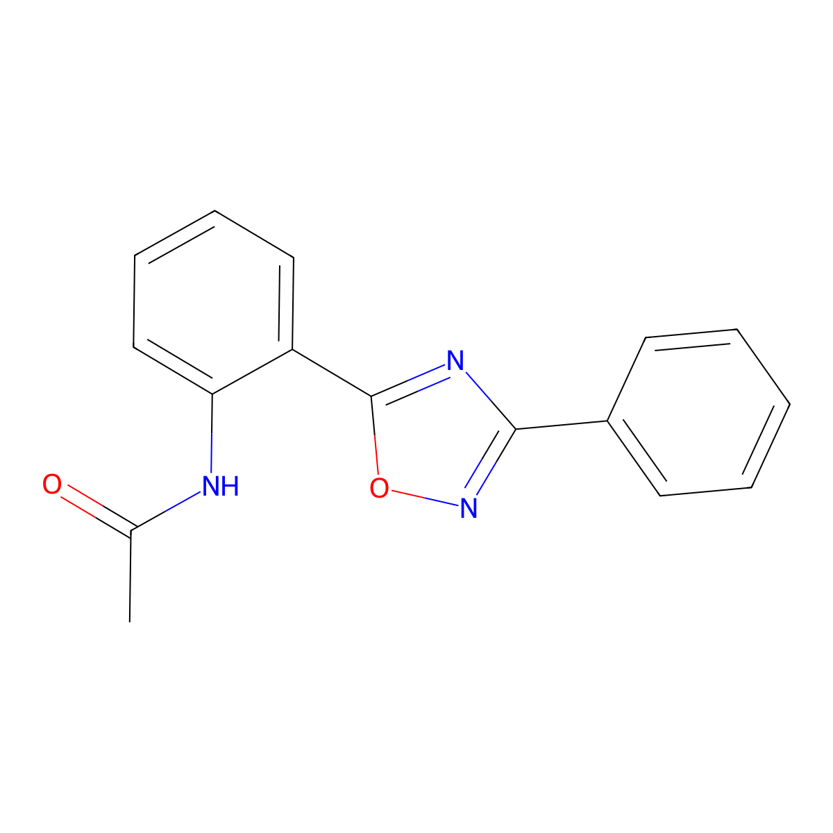 N-[2-(3-phenyl-1,2,4-oxadiazol-5-yl)phenyl]acetamide molecular structure, CAS 40077-68-7