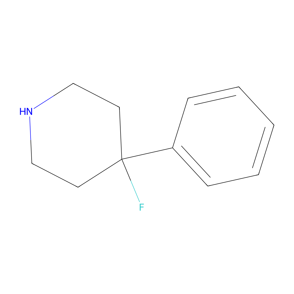 4-Fluoro-4-phenylpiperidine molecular structure, CAS 400770-91-4