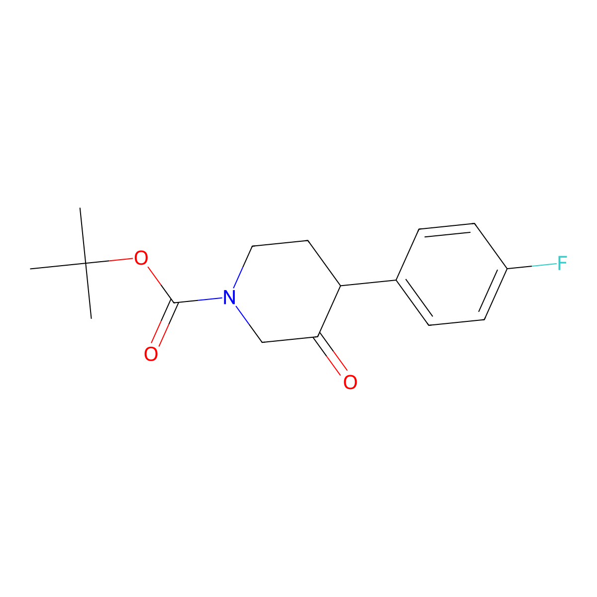 Tert-butyl 4-(4-fluorophenyl)-3-oxopiperidine-1-carboxylate molecular structure, CAS 400770-98-1