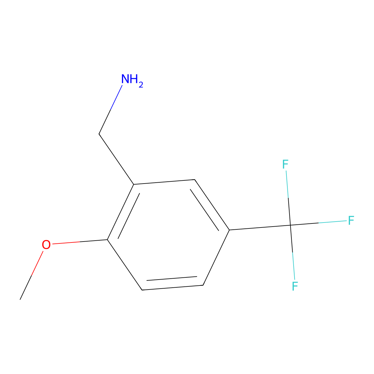 2-Methoxy-5-(trifluoromethyl)benzenemethanamine molecular structure, CAS 400771-42-8