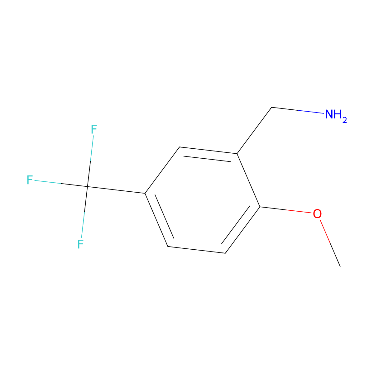 2-Methoxy-5-(trifluoromethyl)benzenemethanamine molecular structure, CAS 400771-42-8