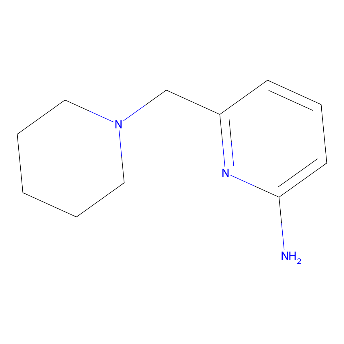 2-Amino-6-(piperidin-1-ylmethyl)pyridine molecular structure, CAS 400776-06-9