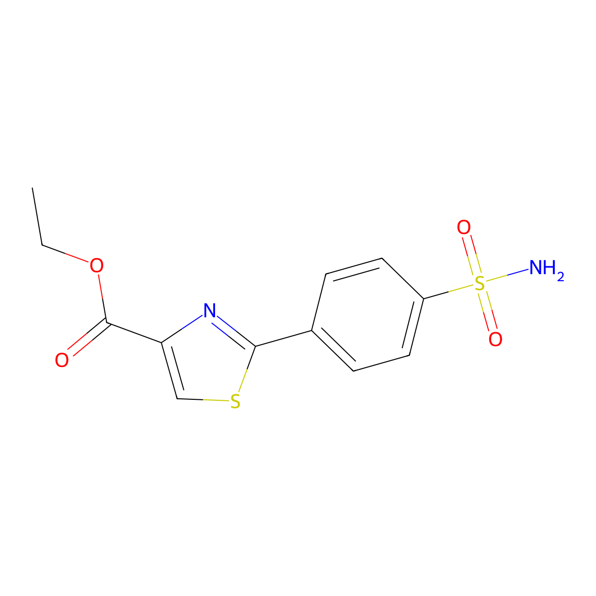 Ethyl 2-(4-aminosulfonylphenyl)thiazole-4-carboxylate molecular structure, CAS 400776-08-1