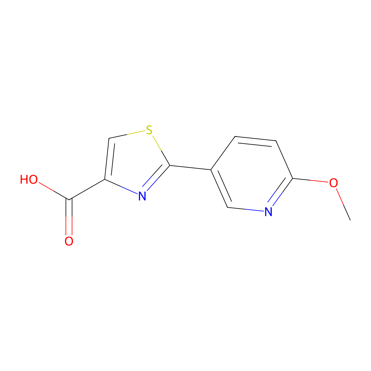 2-(6-Methoxy-3-pyridinyl)-1,3-thiazole-4-carboxylic acid molecular structure, CAS 400776-18-3