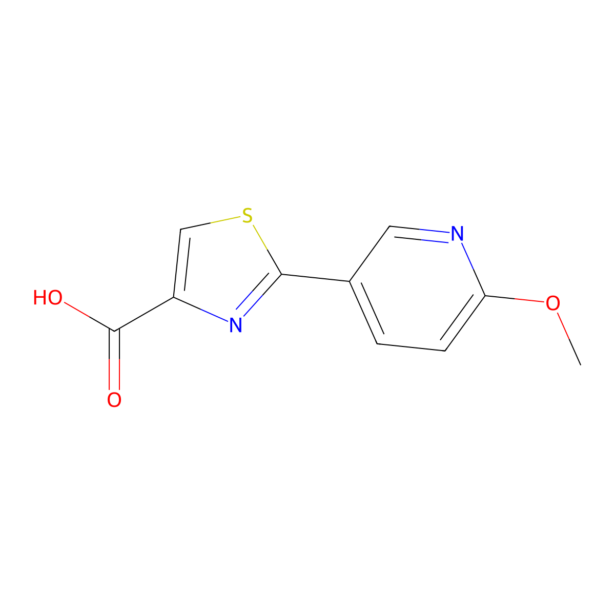 2-(6-Methoxy-3-pyridinyl)-1,3-thiazole-4-carboxylic acid molecular structure, CAS 400776-18-3