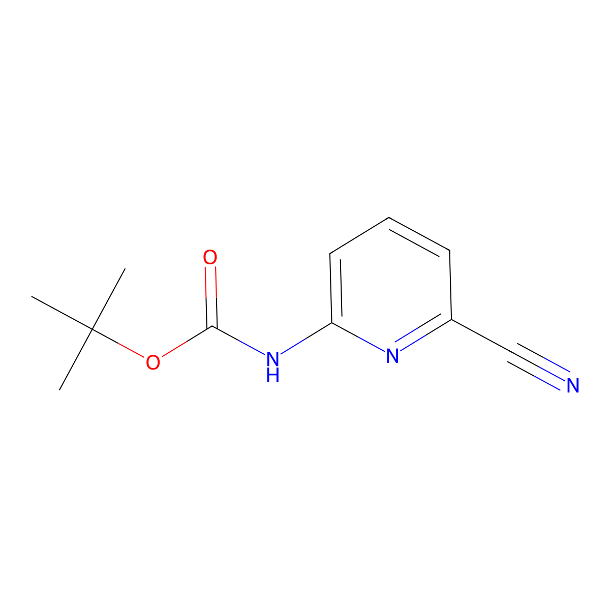 Tert-butyl (6-cyanopyridin-2-yl)carbamate molecular structure, CAS 400781-17-1