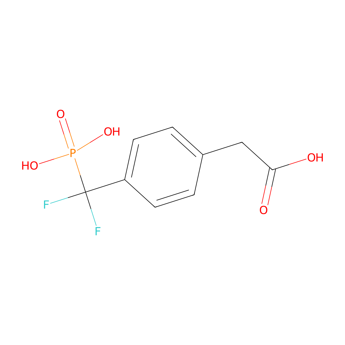 2-{4-[Difluoro(phosphono)methyl]phenyl}acetic acid molecular structure, CAS 400796-67-0