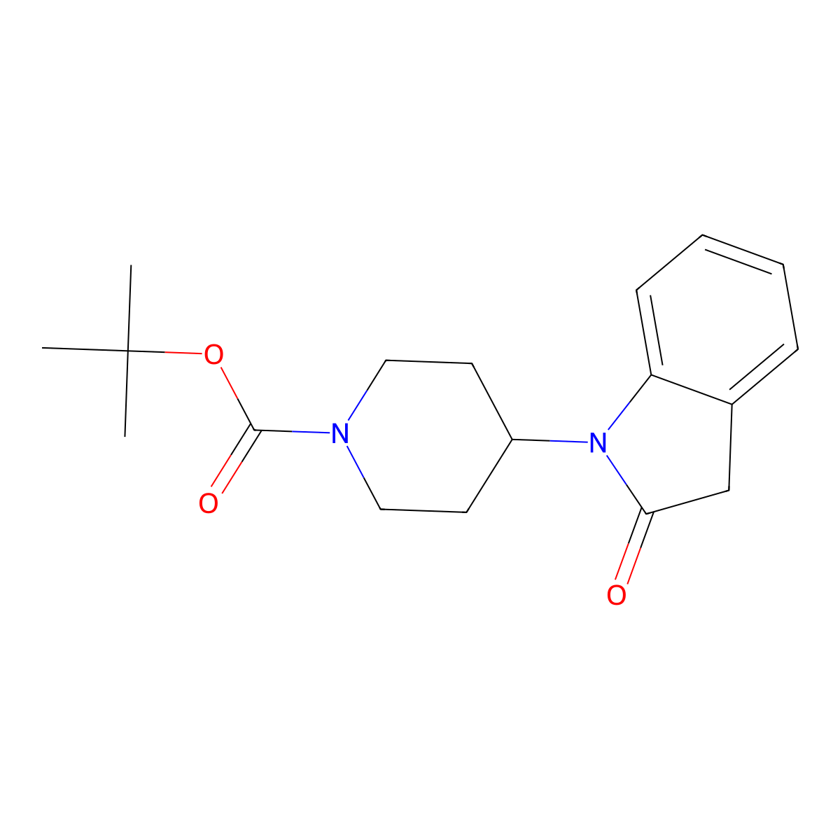 tert-Butyl 4-(2-oxo-2,3-dihydro-1H-indol-1-yl)piperidine-1-carboxylate molecular structure, CAS 400797-94-6