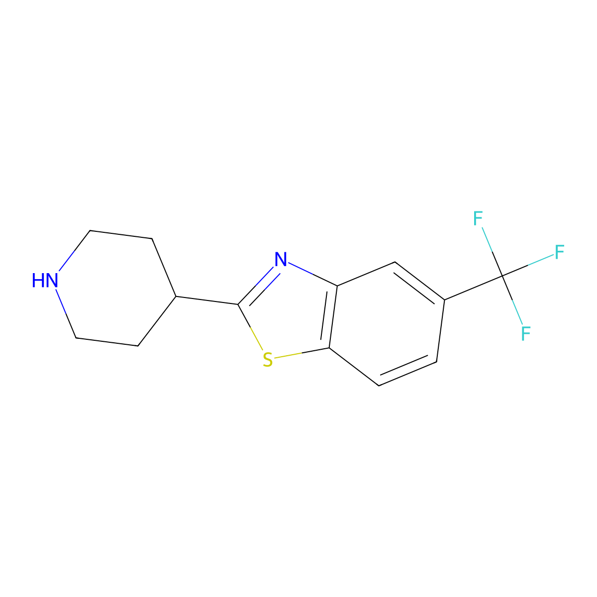 2-(Piperidin-4-yl)-5-(trifluoromethyl)-1,3-benzothiazole molecular structure, CAS 400797-96-8
