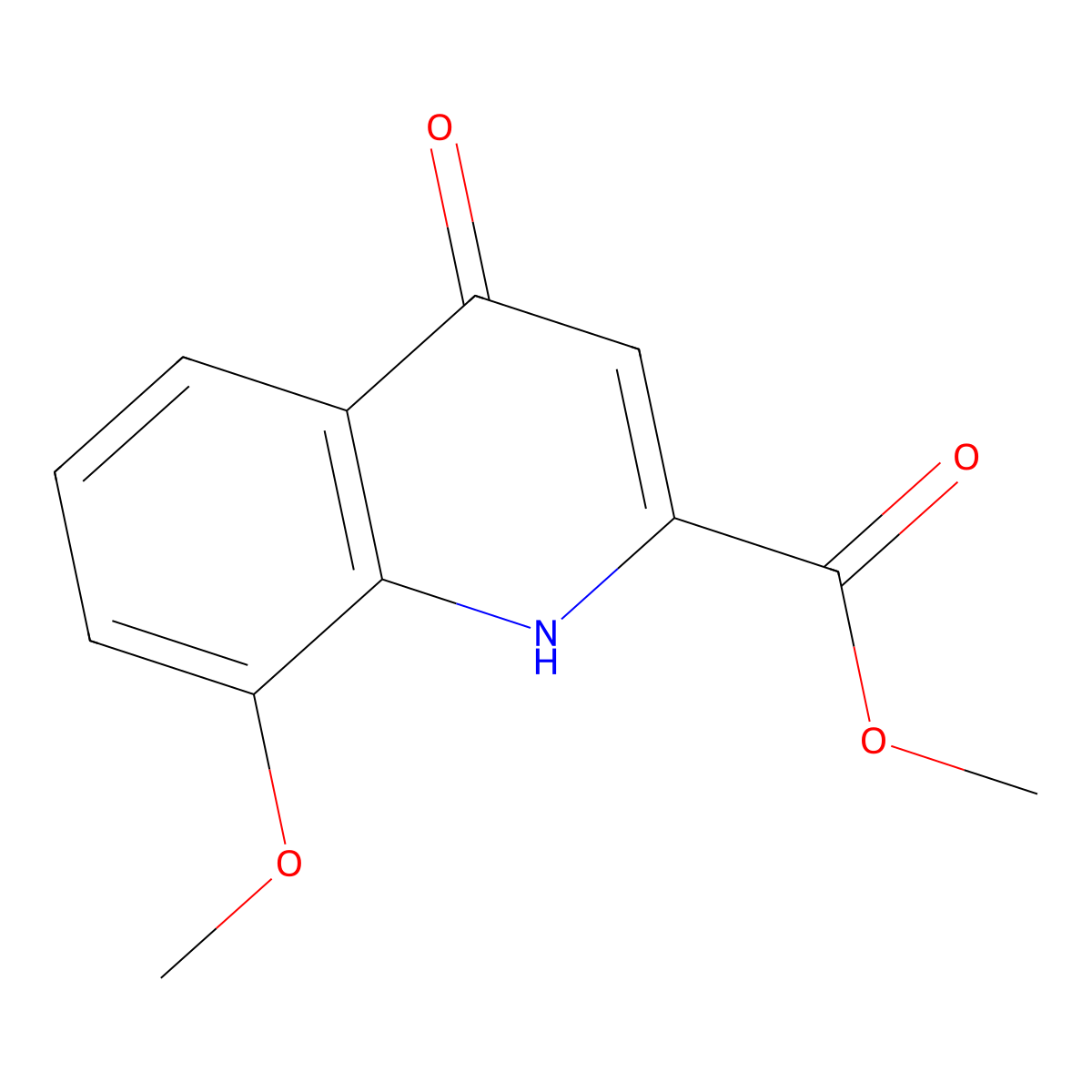 Methyl 4-hydroxy-8-methoxyquinoline-2-carboxylate molecular structure, CAS 4008-46-2