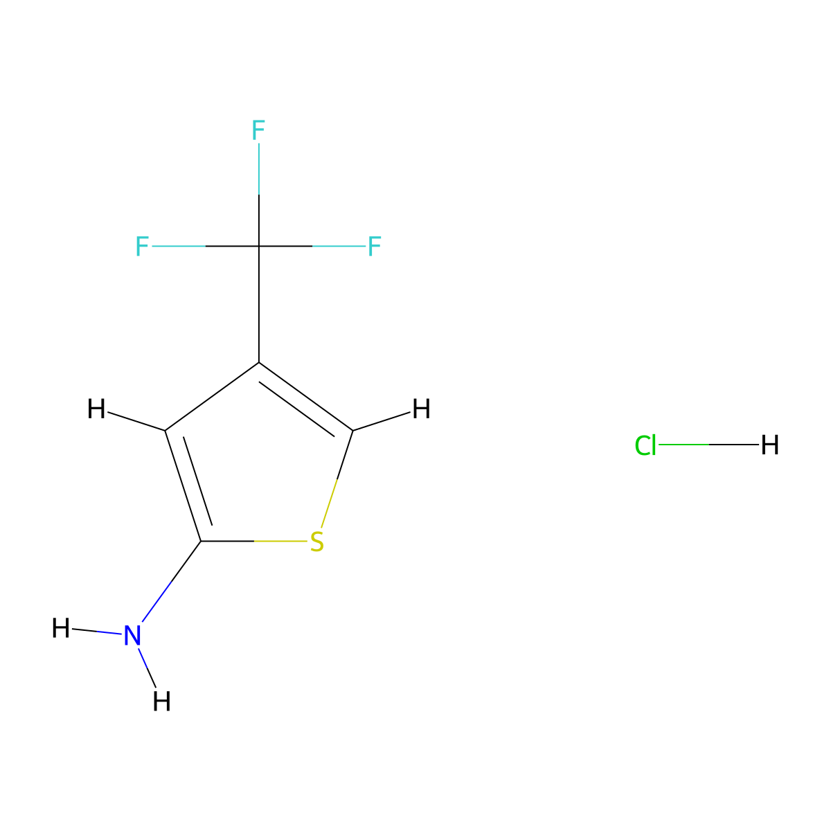 4-(Trifluoromethyl)thiophen-2-amine hydrochloride molecular structure, CAS 400801-32-3