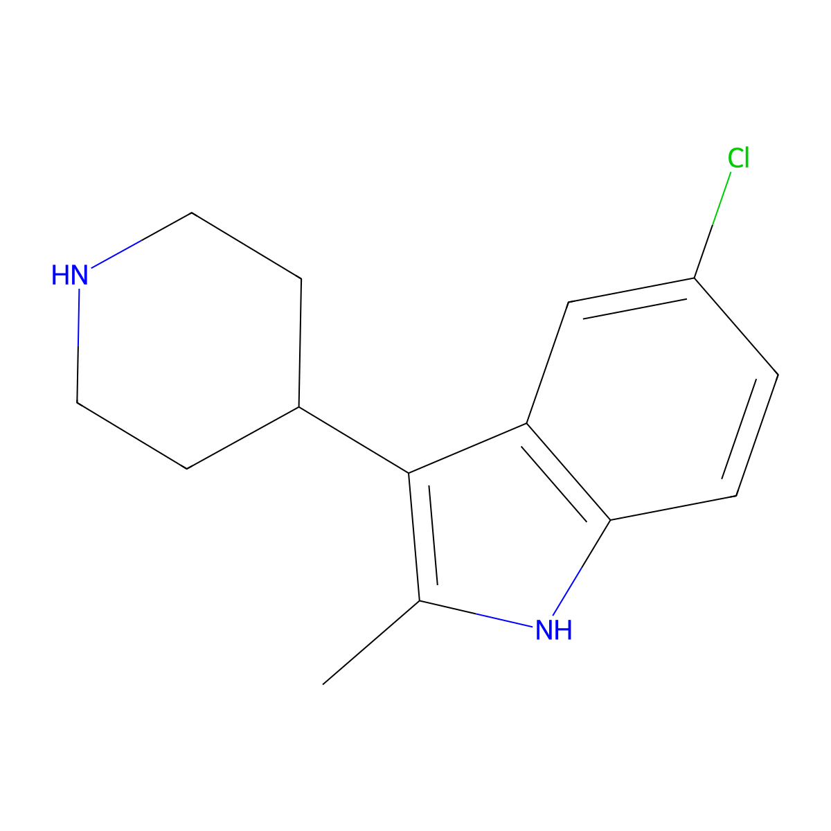 5-Chloro-2-methyl-3-(piperidin-4-yl)-1H-indole molecular structure, CAS 400801-74-3